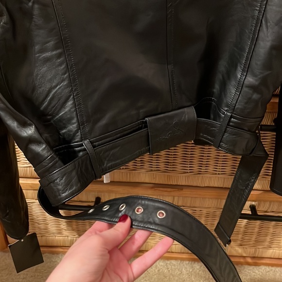 NWT Sam Edelman Black Moto Leather jacket size XS - Picture 6 of 6